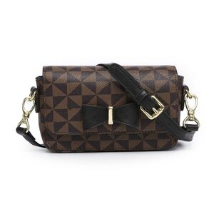 Elegant Brown and Black Crossbody Bag